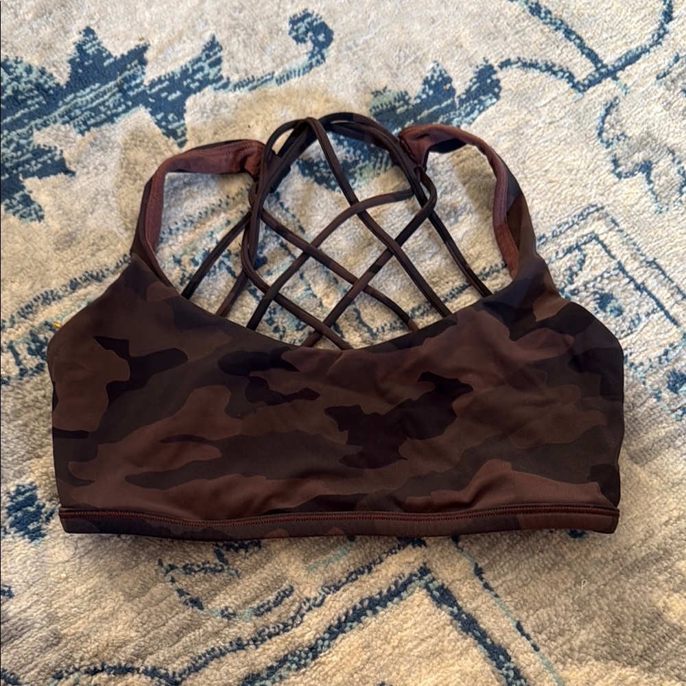 lululemon athletica Brown and Black Camo Sports Bra